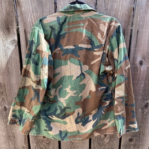 Men's Vintage Unbranded Jacket Camo Button-Down NO SIZE DISTRESSED 80s Grunge - Picture 10 of 16